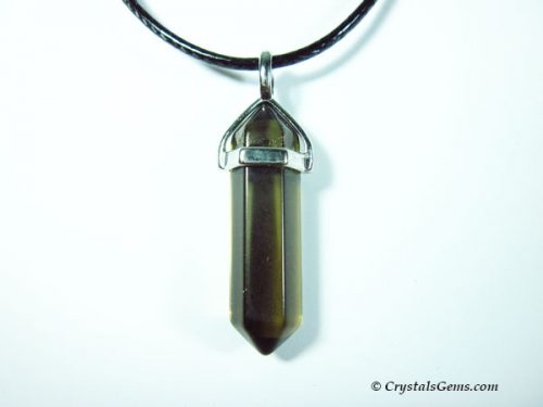 smoky quartz pendant with necklace