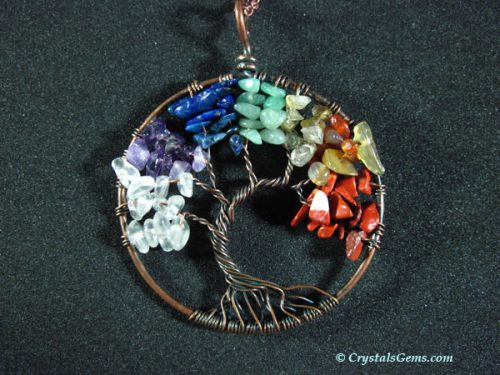 tree of life crystal pendant